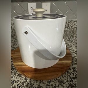 White Ice Bucket with Lid Champagne Chiller